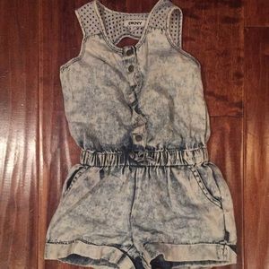 Denim style romper toddler